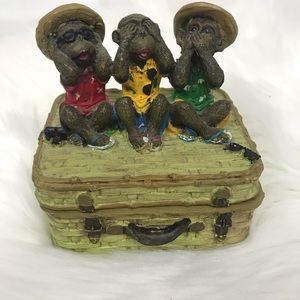 3 Wise Monkeys Vacation Trinket Box